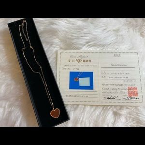 Neckace jewelry K18 gold red carnelian